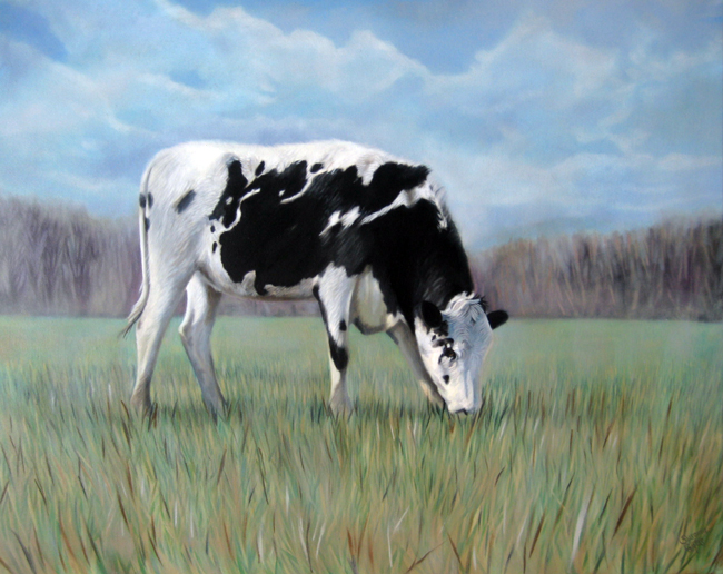 In the Field, Late Afternoon Calm by Susanna Pantas, oil on canvas